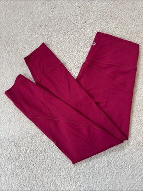 lululemon In Movement 7/8 25" High-Rise Everlux Tights Magenta Sz8